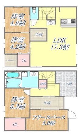 弓場町戸建ての物件間取画像